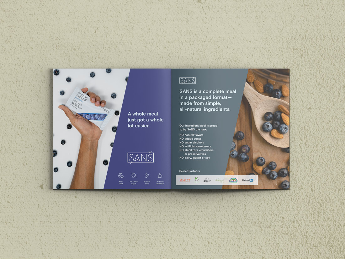 Sales Based Print Design | SANS Meal Bars